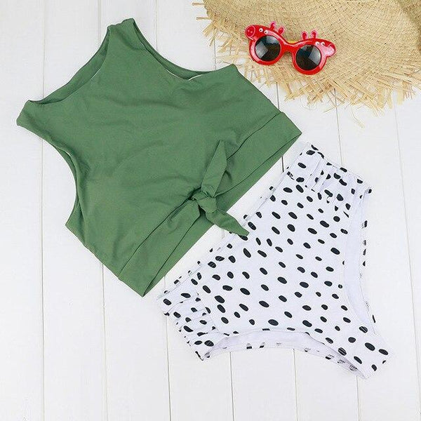 Blesskiss High Waist Swimsuit Women 2019 2 Two Piece Crop Top Tankini Set Swimwear Push Up Leopard Bathing Suit Swimming Suit