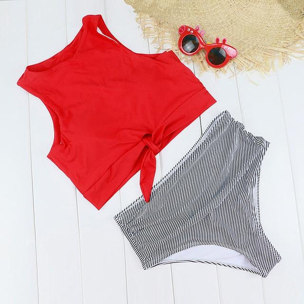 Blesskiss High Waist Swimsuit Women 2019 2 Two Piece Crop Top Tankini Set Swimwear Push Up Leopard Bathing Suit Swimming Suit