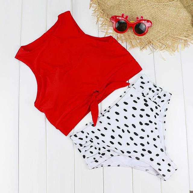 Blesskiss High Waist Swimsuit Women 2019 2 Two Piece Crop Top Tankini Set Swimwear Push Up Leopard Bathing Suit Swimming Suit