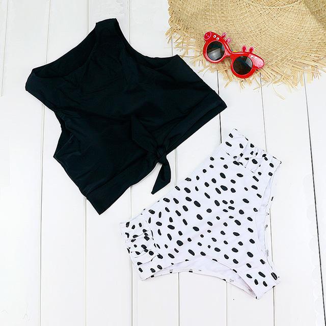 Blesskiss High Waist Swimsuit Women 2019 2 Two Piece Crop Top Tankini Set Swimwear Push Up Leopard Bathing Suit Swimming Suit