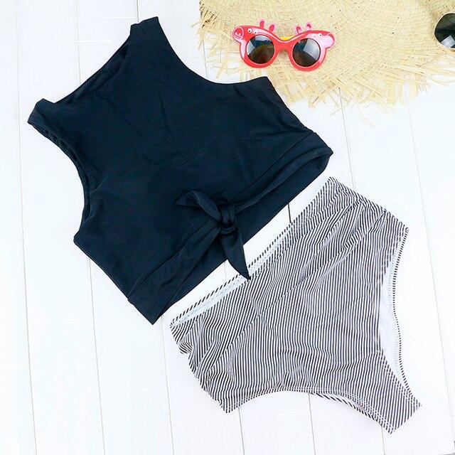 Blesskiss High Waist Swimsuit Women 2019 2 Two Piece Crop Top Tankini Set Swimwear Push Up Leopard Bathing Suit Swimming Suit