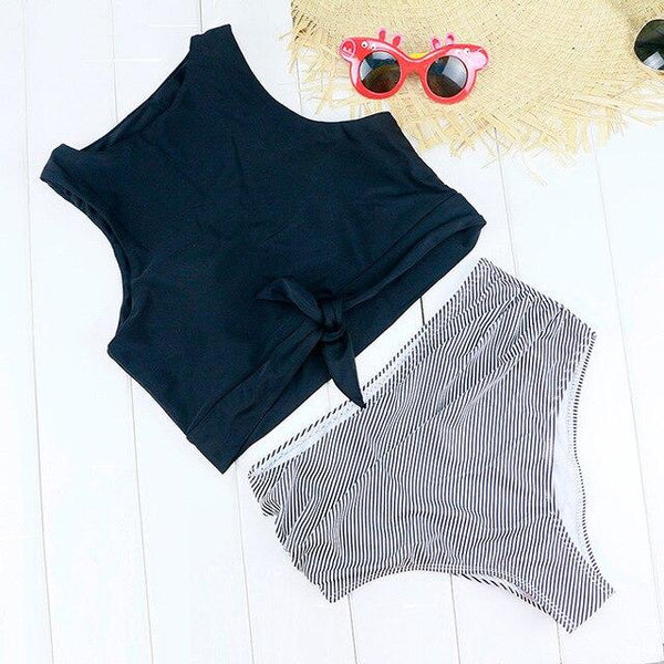 Blesskiss High Waist Swimsuit Women 2019 2 Two Piece Crop Top Tankini Set Swimwear Push Up Leopard Bathing Suit Swimming Suit