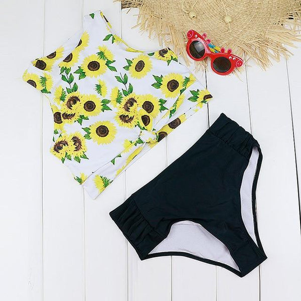 Blesskiss High Waist Swimsuit Women 2019 2 Two Piece Crop Top Tankini Set Swimwear Push Up Leopard Bathing Suit Swimming Suit