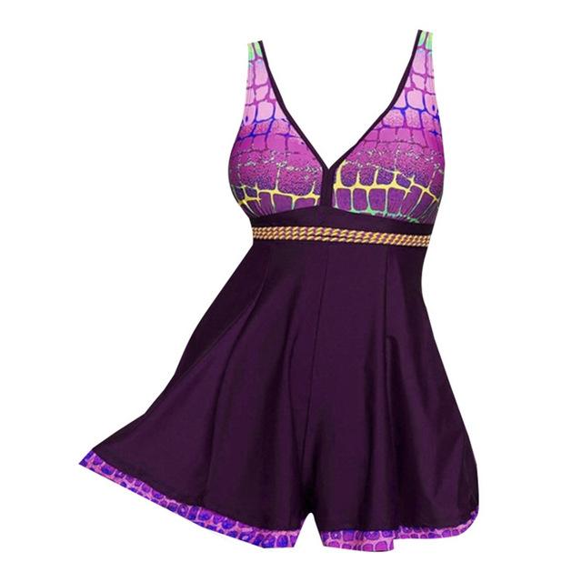 2018 new swimwear women bikini Womens Stripes Lined Up Loose elasticity Double Up Tankini Top Sets Swimwear big size S-XXXL
