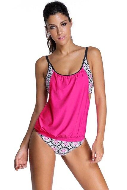 Tankini 2018 Women Stripes Swimwear Push up Tankini Top Bathing Suit Swimsuit Plus Size Shorts Bikinis