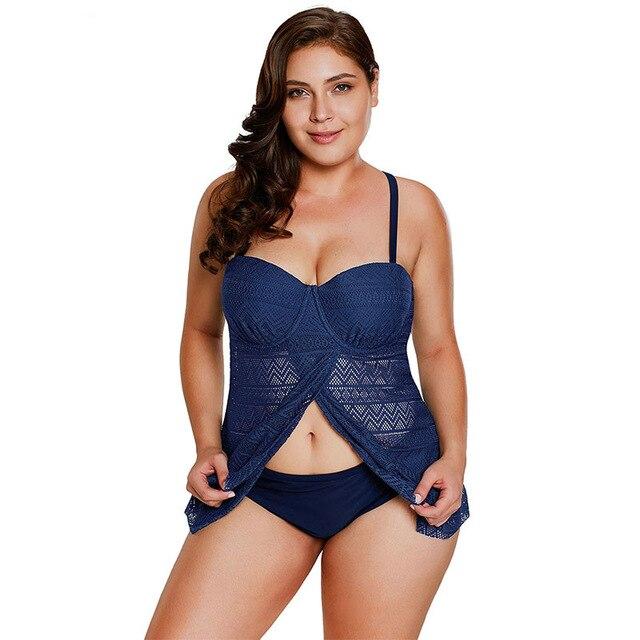 2pcs Bikini Plus Size Swimwear Black Bralette Tankinis Top with Shorts Swimsuit Women Tankini Set Bathing Suits