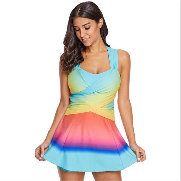 2019 Sleeveless Swimwear Tankini Top With Boyshorts Bathing Suit Two Pieces Swimming Suits For Women