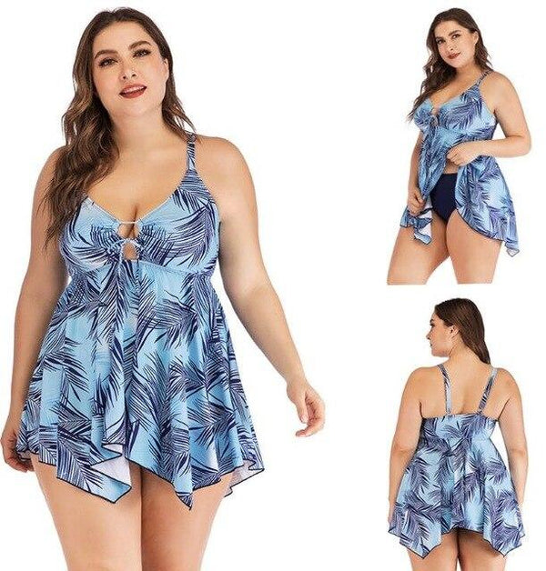 2019 Brand New Women Two Pieces Swimsuit Tankini Top Plus Size Swimwear Push Up Swimsuit Bikini Set Halter Tankini Bathing Suit