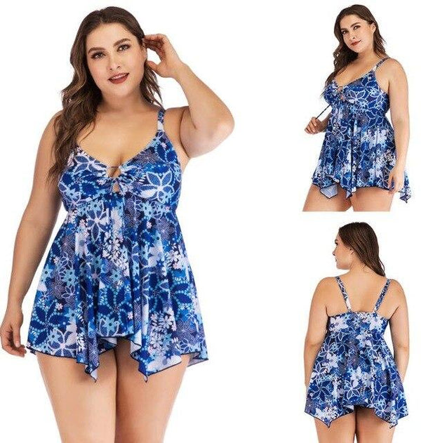 2019 Brand New Women Two Pieces Swimsuit Tankini Top Plus Size Swimwear Push Up Swimsuit Bikini Set Halter Tankini Bathing Suit