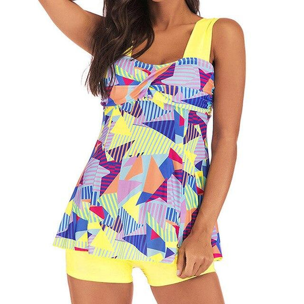 ÐºÑƒÐ¿Ð°Ð»ÑŒÐ½Ð¸Ðº 2 pieces maillot de bain femme tankini print shorts with sleeveless top tankini swimsuits women bikini meisje 2019