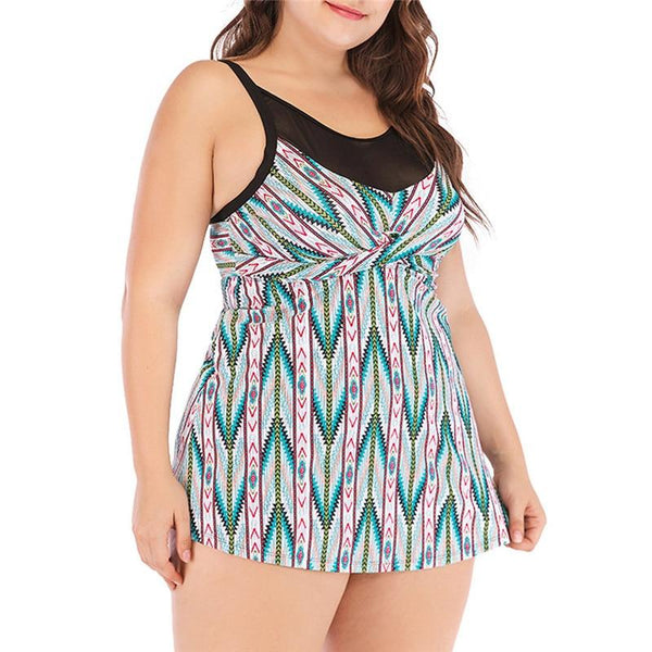 Womail 2019 Women Plus Size Print Tankini Swimsuit Halter Top Beachwear Swimwear New Two Pieces Push-Up Padded Bra Tankini