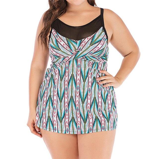 Womail 2019 Women Plus Size Print Tankini Swimsuit Halter Top Beachwear Swimwear New Two Pieces Push-Up Padded Bra Tankini