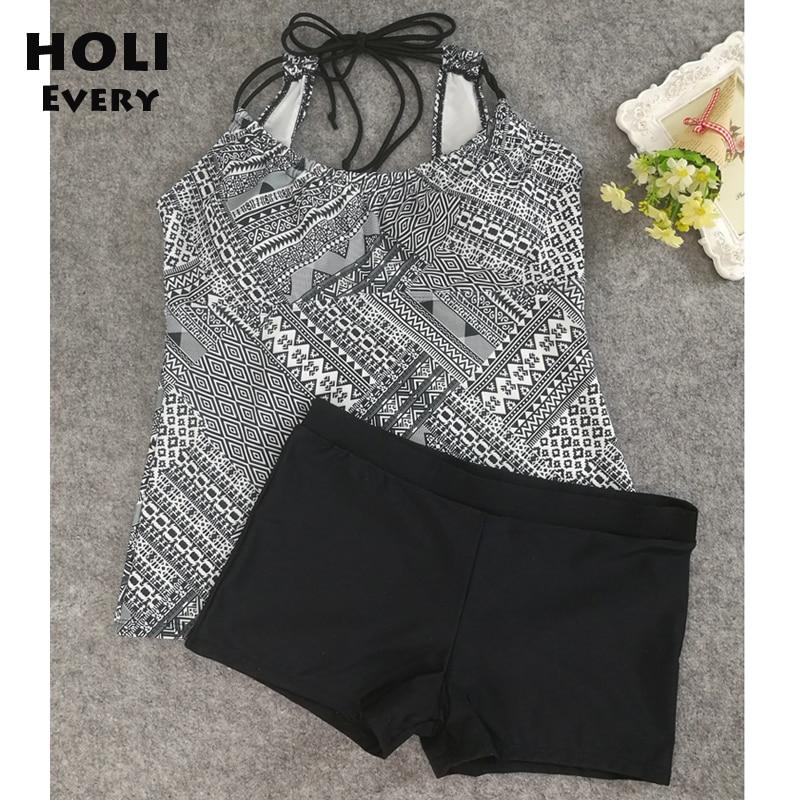 Swimwear Plus Size Tankini Swimsuit Female Retro Swim Top With Shorts Women Beach Wear Big Bathing Suit May Split Two-piece XXL