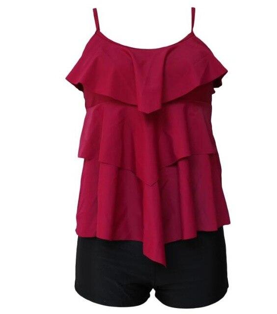 Sexy Tankini Women Swimwear Ruffle Top Flounce Swimsuit Beach Wear Biquini Padded Bathing Suit Tankini Set 2019 New