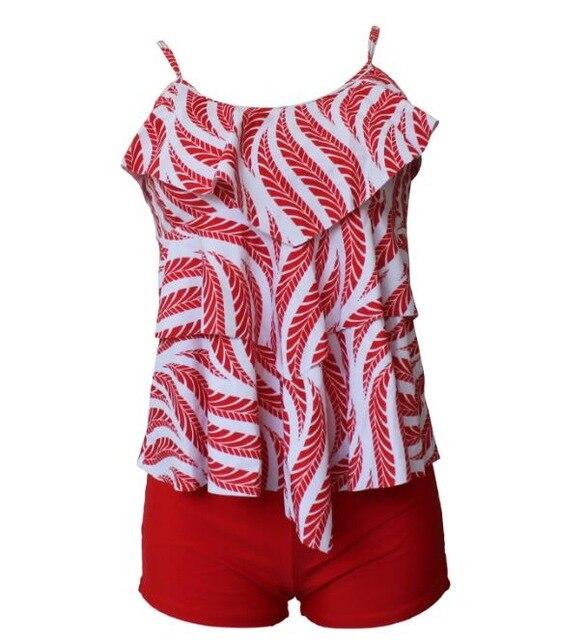 Sexy Tankini Women Swimwear Ruffle Top Flounce Swimsuit Beach Wear Biquini Padded Bathing Suit Tankini Set 2019 New