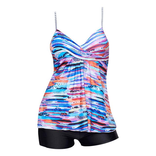 hirigin 2019 Sexy Women Swimsuit Plus Size Tankini Two-Piece Swimwear Tank Top+Shorts Bathing Suit Swimming Costume Beachwear