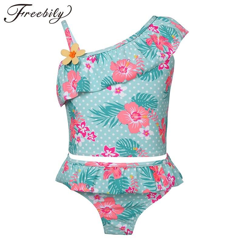 Summer Kids Girls Floral Printed Tankini Swimsuit Swimwear Children Swim Tops with Shorts Bottom Bikini Set Bathing Suit