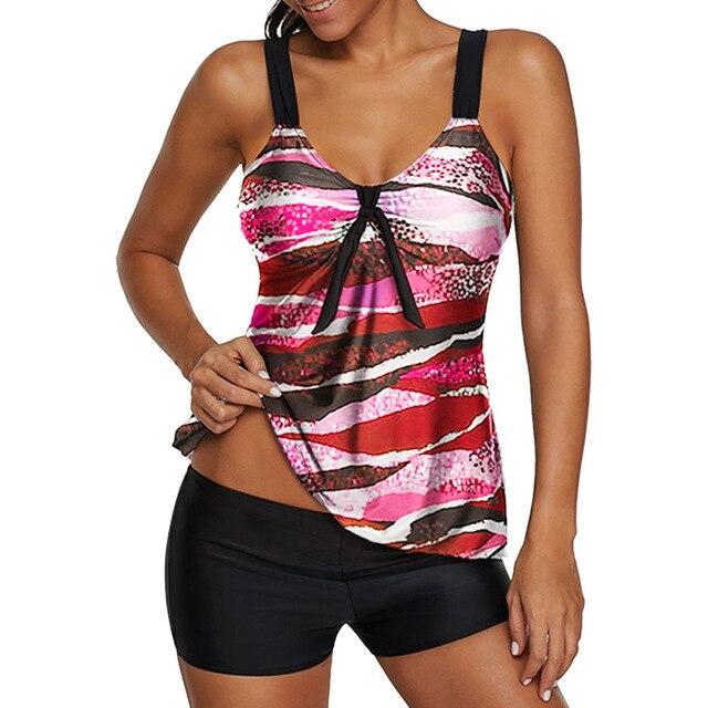 swimwear women 2019 tankini 2 Piece Printed Tops Bottoms Bikini Set Swimsuits Swimwear Sexy bathing suit maillot de bain femme
