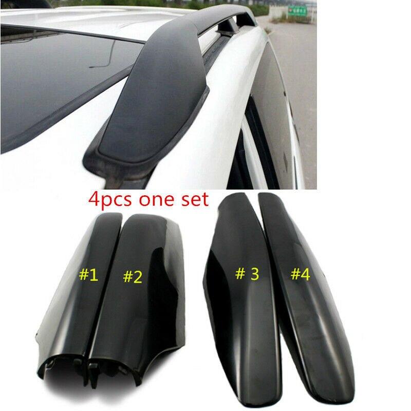 Black Roof Rack Rails End Cover Shells 4pcs for Land Cruiser Prado FJ120 2003-2009