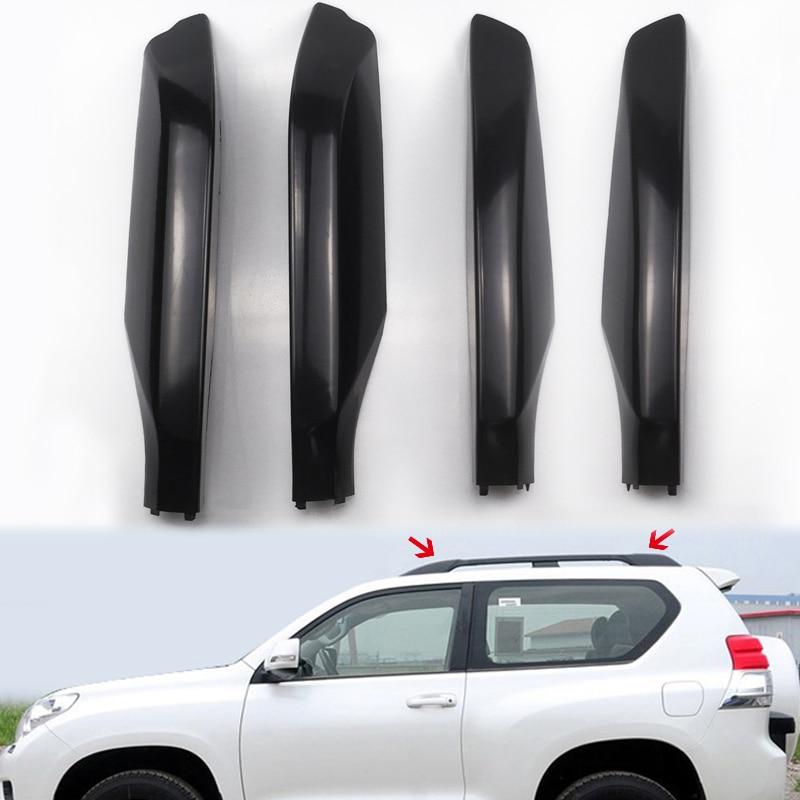 Car Styling 4PCS ABS Black Roof Rack Rail End Protection Cover Shell For Toyota Land Cruiser Prado FJ150 2010-2018