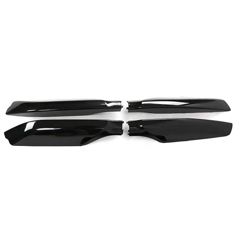 Black Abs Roof Rack Bar Rail End Protection Cover Shell 4Pcs For Toyota Land Cruiser Prado Fj120 2003 - 2009
