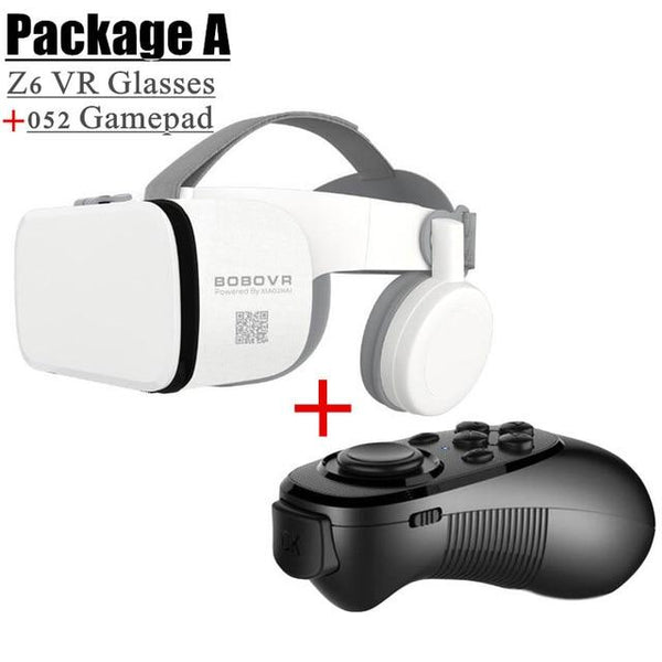 BOBO VR Z6 Bluetooth 3D Glasses Virtual Reality Box Google Cardboard Stereo Mic Headset Helmet for 4.7-6.5" Smartphone+Joystick