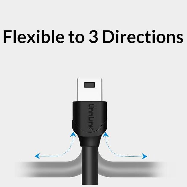 Unnlink Mini USB Cable 3.5meter DC 5V 2A Current Copper Core Wire Power Supply Cable Cord For Car Dash Camera Recorder DVR GPS