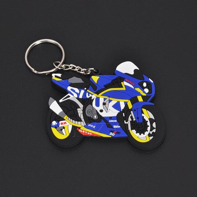 Fashion Motorcycle Model Rubber Keychain Key Ring Keyring Key Chain For Yamaha Kawasaki Suzuki BMW Honda GSX-R VR 46 Styling