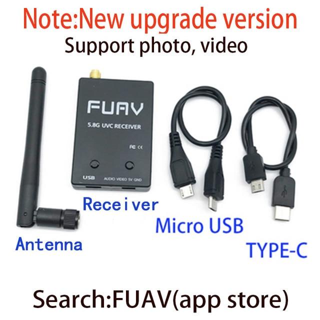 Ready to use 5.8G FPV Receiver UVC Video Downlink OTG VR Android Phone+5.8G 200/600mw Transmitter TS5823+CMOS 1200TVL Camera fpv