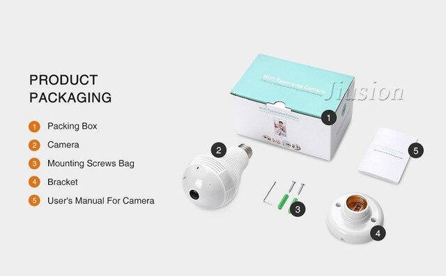 960P HD LED Bulb Wifi Mini Camera VR Panoramic View Fisheye IP CCTV Home Monitor Nanny Surveillance Micro Camara espia oculta