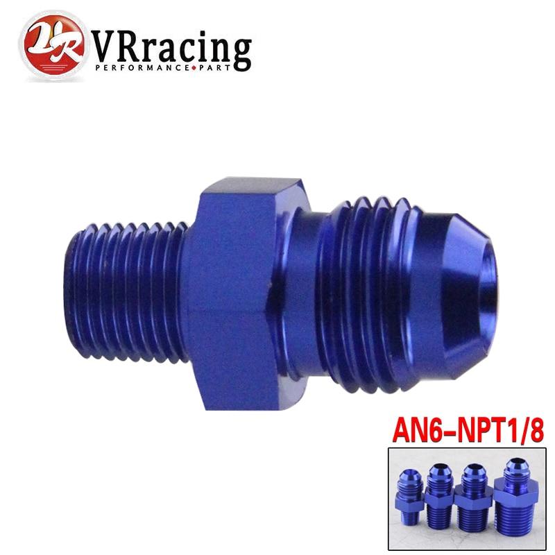 VR RACING - (AN6-NPT1/8) AN6 to 1/8 NPT Straight Adapter Flare Fitting auto hose fitting Male VR-SL816-06-02-011