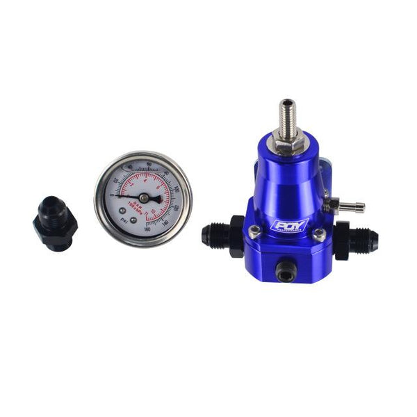 VR RACING - UNIVERSAL FUEL PRESSURE REGULATOR KIT + GAUGE AN6 FITTING 30-70 PSI VR7845