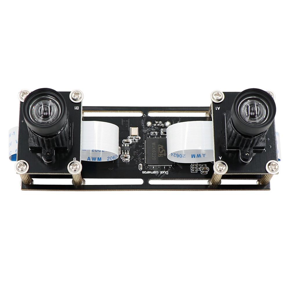 2MP 1080P Non Distortion Flexible Synchronization Stereo Webcam Dual Lens USB Camera Module for 3D Video VR Virtual Reality