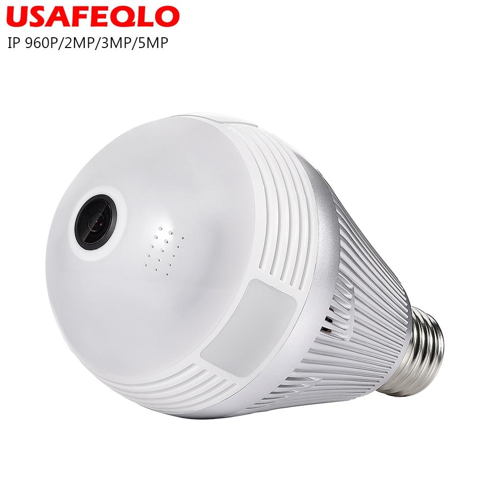 Bulb LED Light wifi IP Camera Wi-fi Fish-eye 960P/3MP/5MP 360 degree CCTV VR Camera Home Security WiFi Camera Panoramic camera