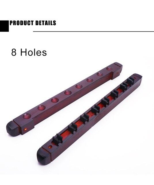 1 Set Billiard Pool Snooker Table Wall Mount Hanging Professional 6 Cue Sticks Solid Wood Rack Holder 39 x 4 x 3cm
