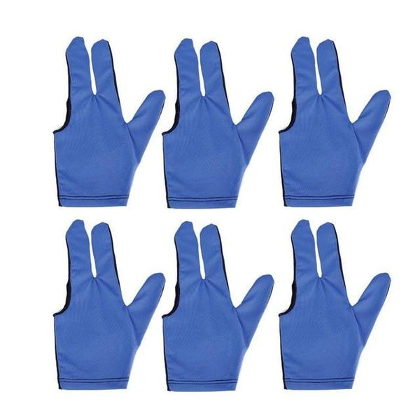 6pcs Cue Billiard Pool Shooters 3 Fingers Left hand Gloves Nine-ball French Billiard Gloves Chinese Snooker Billiard Accessories