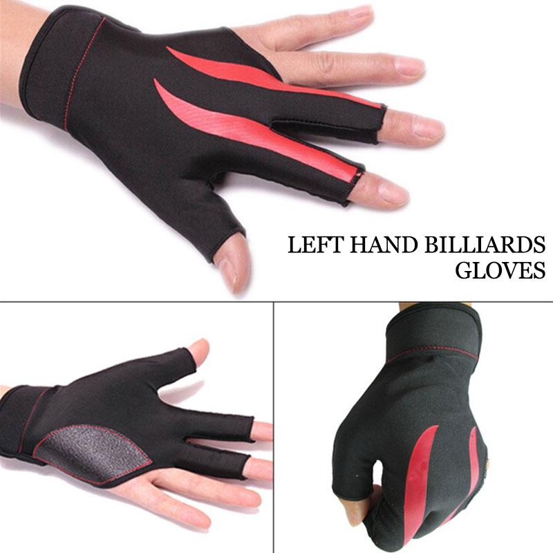 Nylon Billiard Glove Billiard Cue Gloves Left Hand Open Glove Enjoyment 3 Fingers Accessory Fitness Accessory Sports Convenient