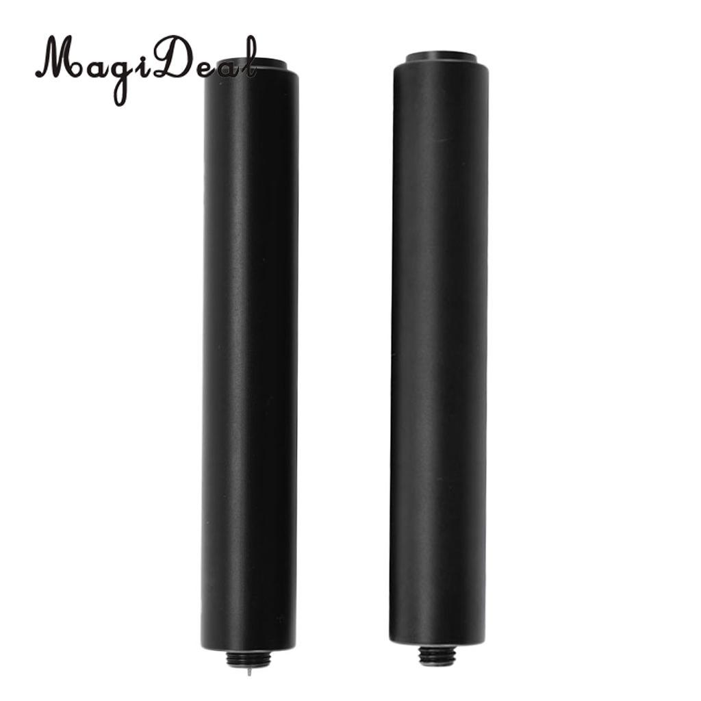 2pcs/Set  Aluminum Pool Cue Extension Extender Adapter For Mezz and American Billiards Cues Sticks Black