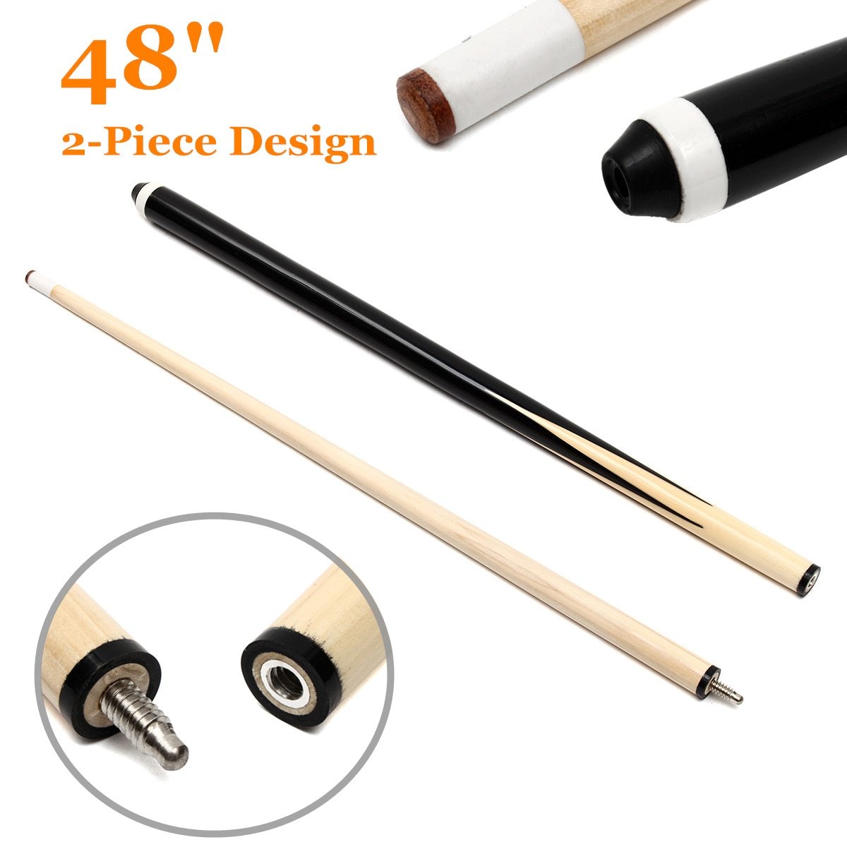 1Pcs Wooden 120cm 1/2 Structure Pool Cues Billiard House Bar Pool Cues Sticks Entertainment Snooker Accessories Billiard Tools