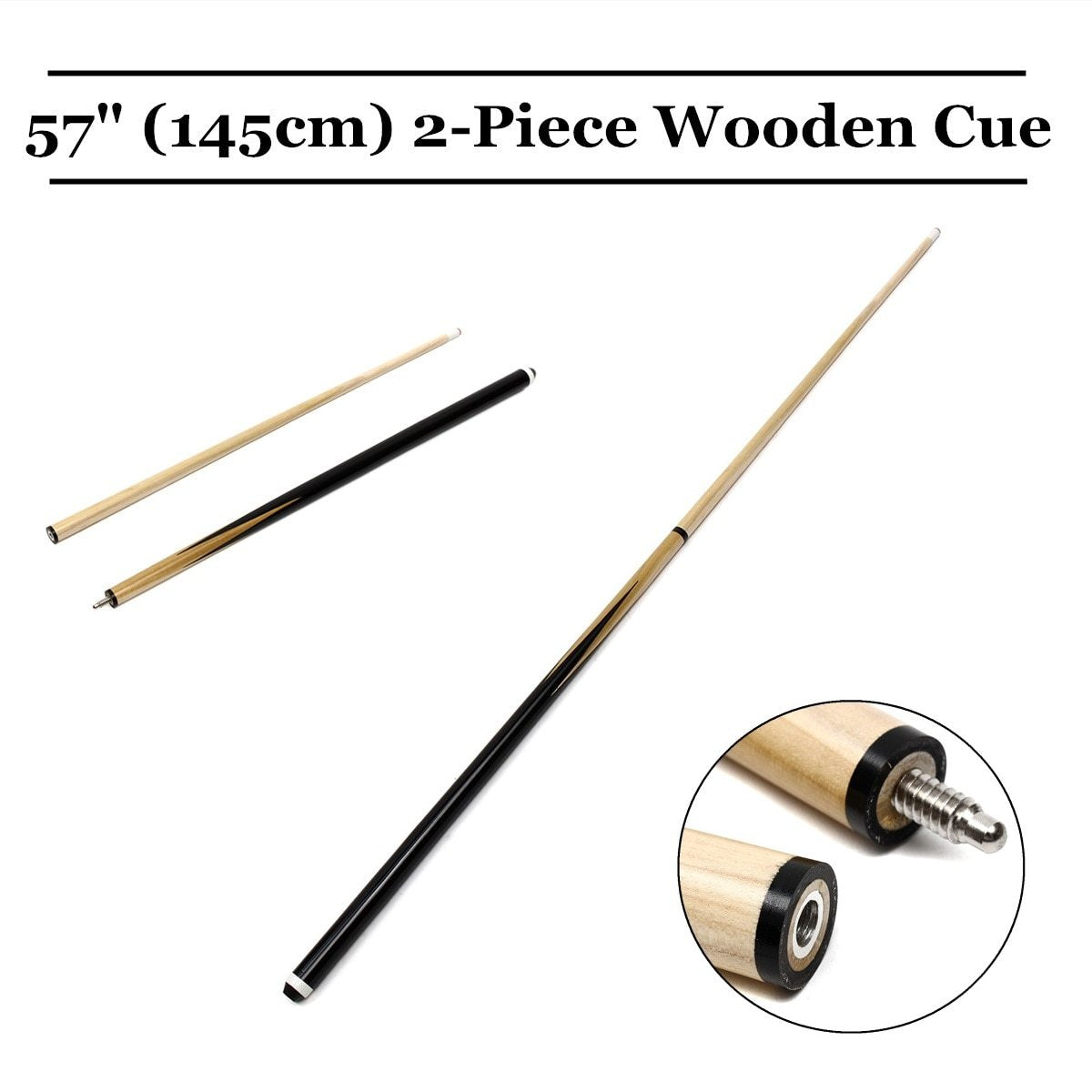 1Pcs Wooden 145cm 1/2 Structure Pool Cue Billiard House Bar Pool Cue Sticks Entertainment Snooker Accessories Billiard Tools