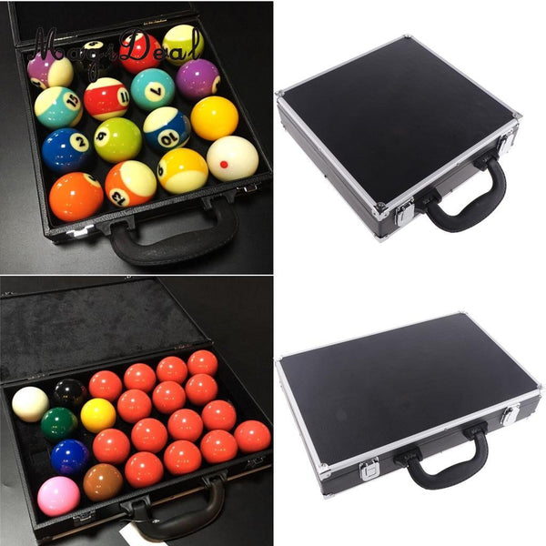 PU Billiard Storage Snooker Box Pool Balls Carrying Case For Billiard Accessory with Carry Handle Black