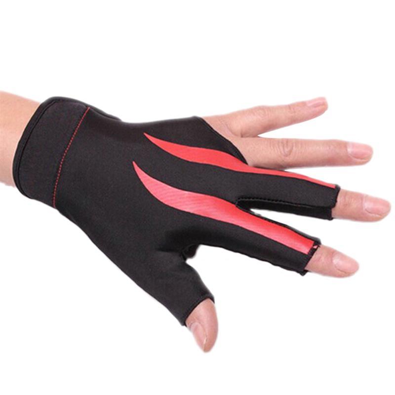 1PC Left Hand Half Finger 3-Finger Stretchable Nylon Pool Cue Shooter Glove Snooker Glove Billiard Glove For Billiard