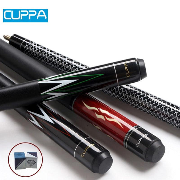 CUPPa billiard pool cue with 2 Chalk tip 10.5mm / 11.5mm / 13mm, maple wood, 1/2 snooker cue for chinese billiards free shipping