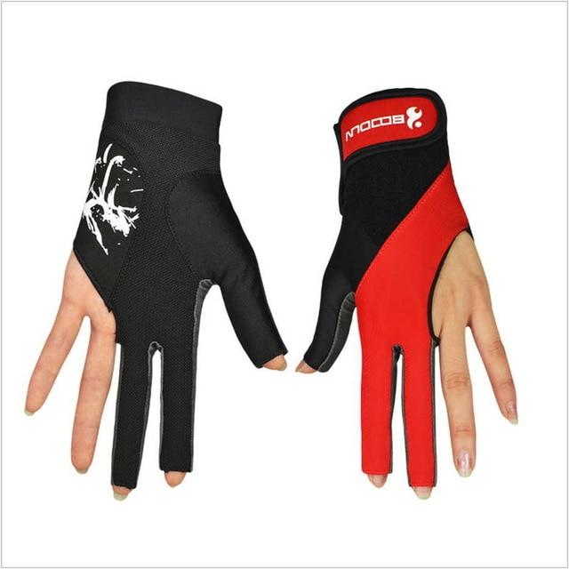 1 Piece Boodun Billiard Pool Shooters 3 Fingers Left Hands Gloves Lycra Billiard Glove Snooker instruments Billiard Accessories