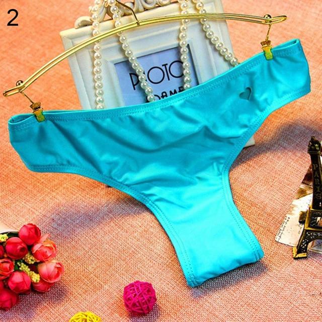 Bikini Bottom Bathing Beach Swimwear Briefs Thong Women's Swimming Suit Sexy Hollow Heart
