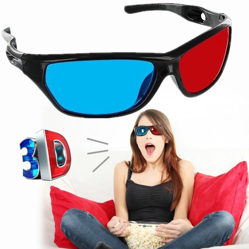 New ABS Virtual reality glasses 3D Glasses Red Blue Lens Virtual Reality For Video Movie Anaglyph Plastic Style 3D des lunettes