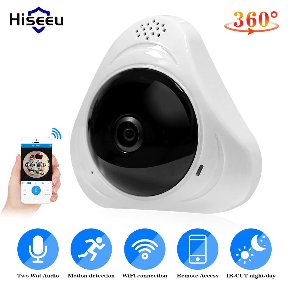 Hiseeu 960P 3MP 3D VR wifi FishEye IP camera 360 degree Full View Mini CCTV Camera 1.3MP Network Home Security Camera Panoramic