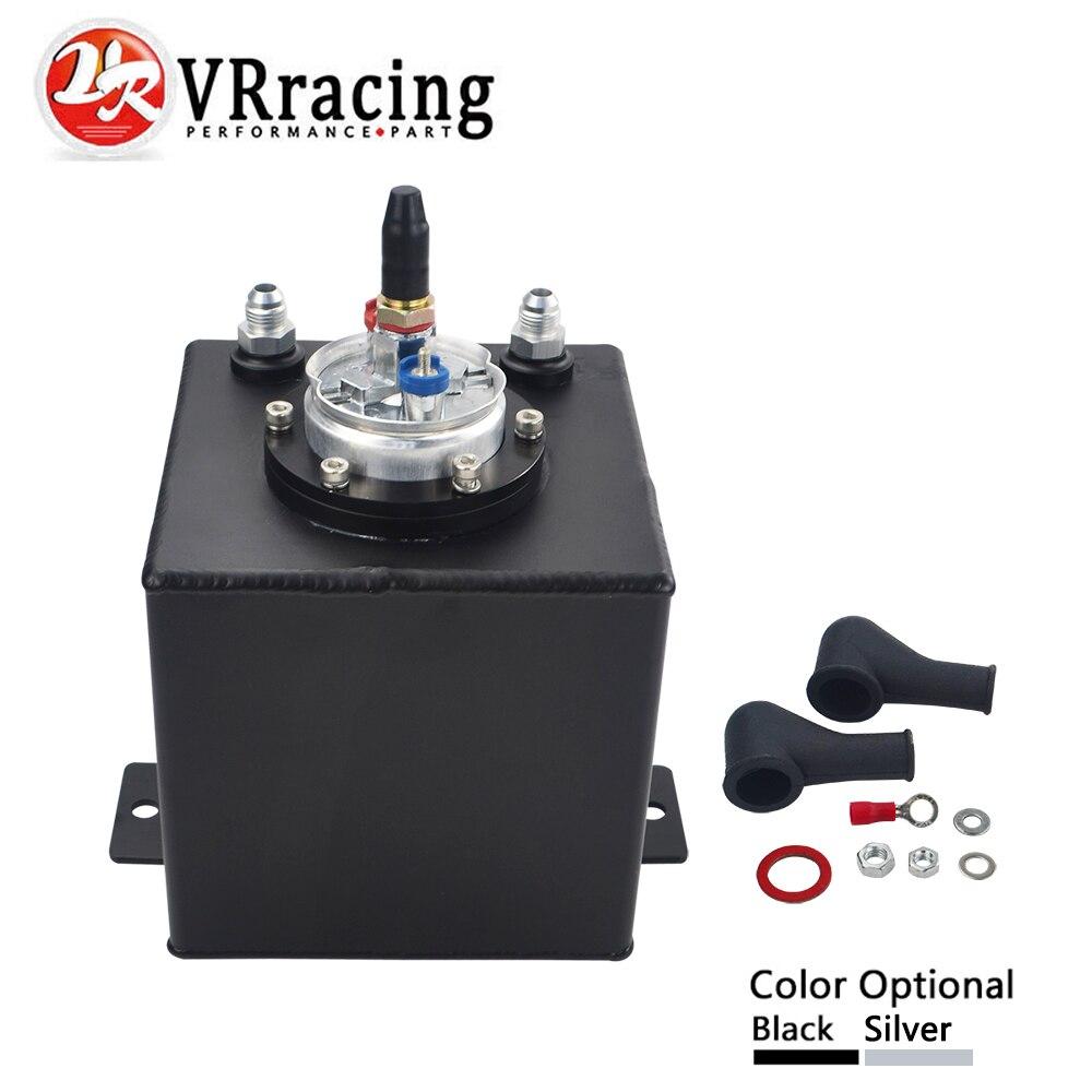 VR RACING - 2L BLACK BILLET ALUMINUM FUEL SURGE TANK / SURGE TANK + HIGH QUALITY EXTERNAL 044 FUEL PUMP VR-TK8344BK