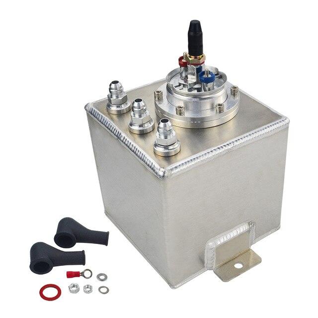 VR RACING - 2L BLACK BILLET ALUMINUM FUEL SURGE TANK / SURGE TANK + HIGH QUALITY EXTERNAL 044 FUEL PUMP VR-TK8344BK