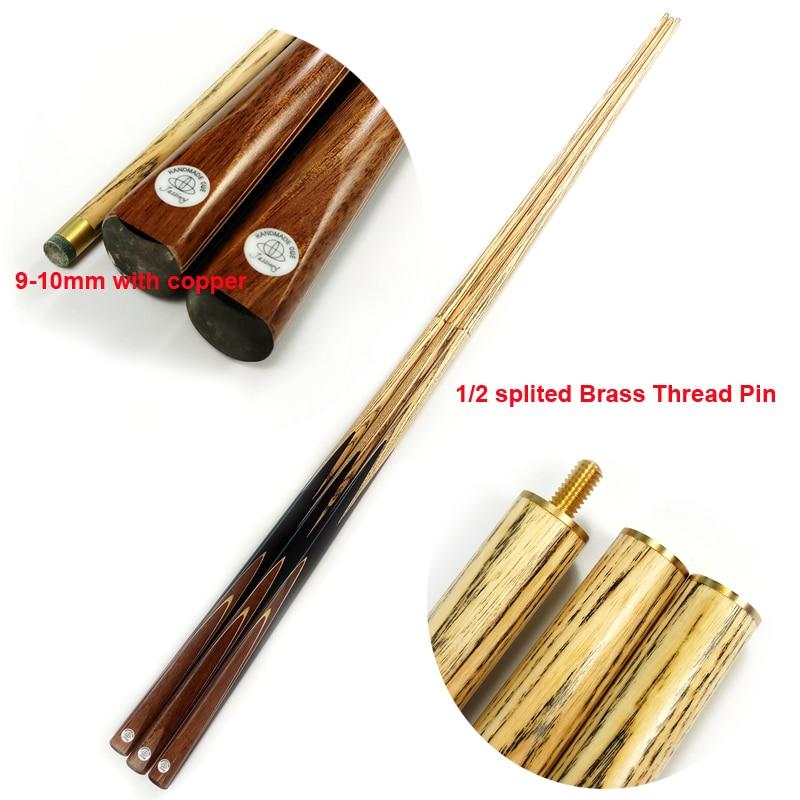 xmlivet latest handmade Snooker cues 1/2 splited brass joint ash shaft in 9.5mm-10mm tips Pool cue stick High quality China